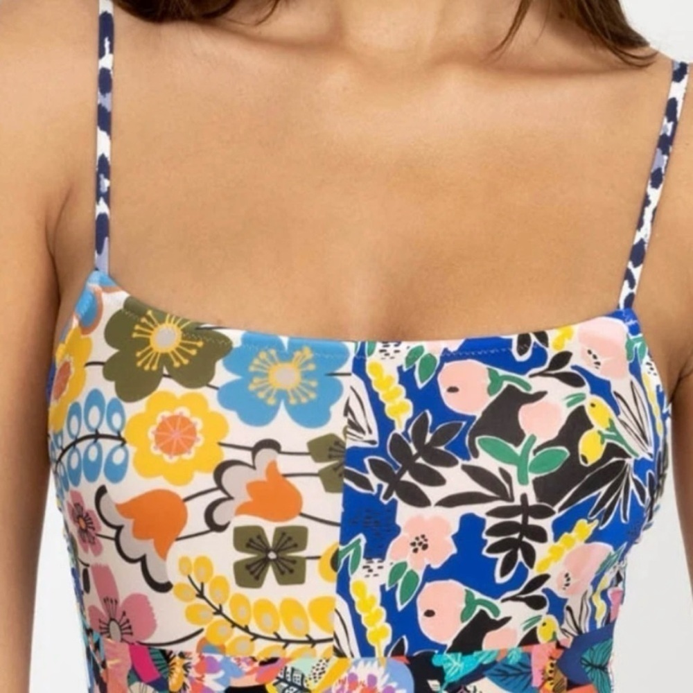 Johnny Was Layla Spaghetti Strap One Piece Floral Swimsuit Sm - Picture 3 of 16